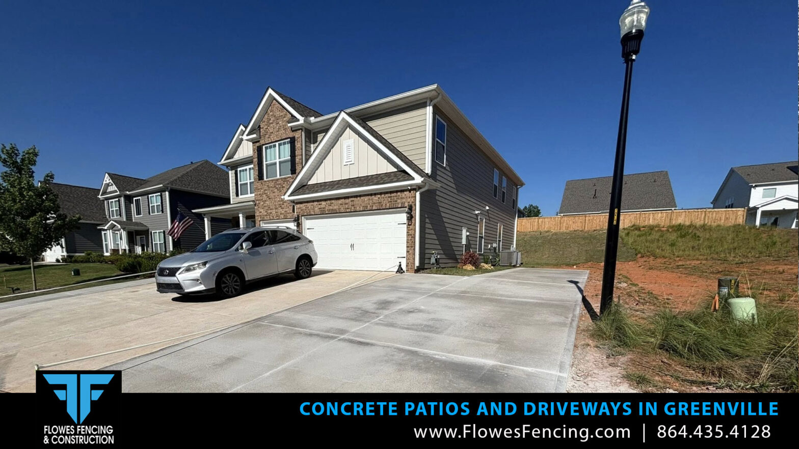 Concrete Patios and Driveways In Greenville | Flowes Fencing & Construction